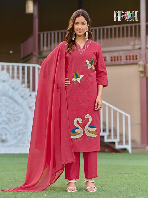 Pirohi duck 3pcs kurtis wholesale